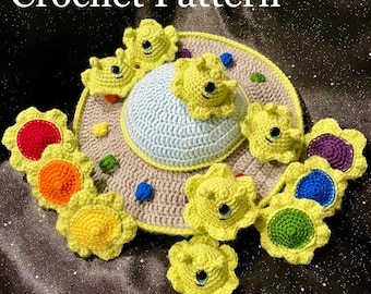 UFO & Alien Memory Matching Game - Crochet Pattern