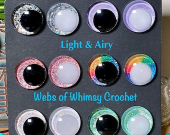25mm & 30mm Kawaii Safety Eyes, Light and Airy, Hand-Painted, by the pair