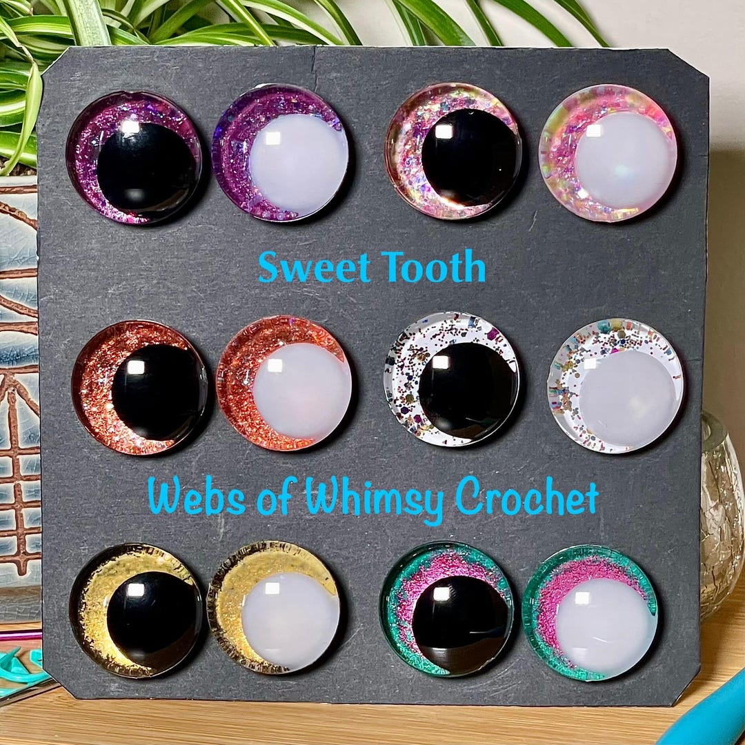 25mm & 30mm Kawaii Safety Eyes, Sweet Tooth, Hand-painted, by the Pair ...