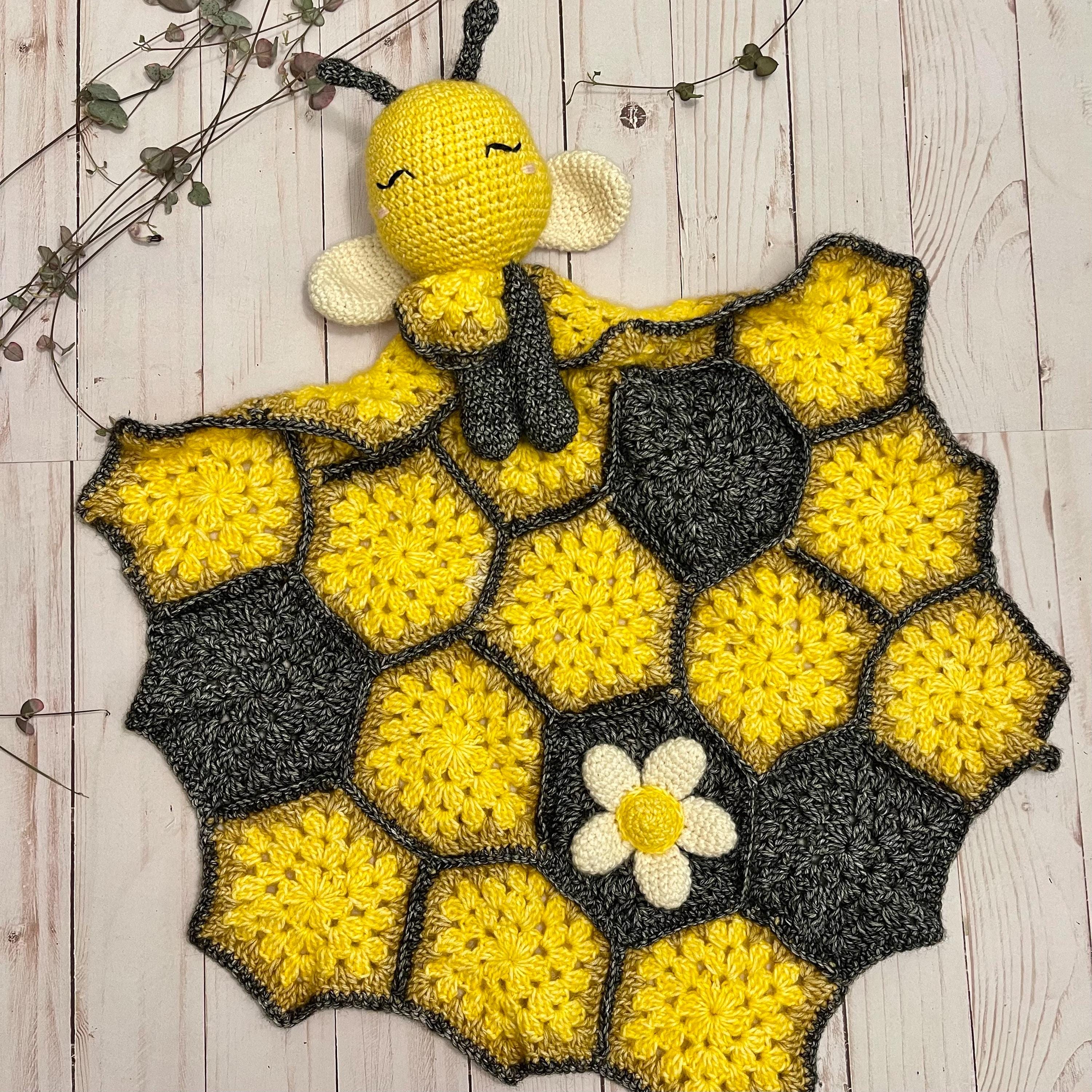 Honey Bee Crochet Pattern Bee Happy Honeycomb Baby Blanket