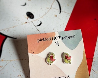 ghostbusters - who you gonna call? /  slimer stud earrings -