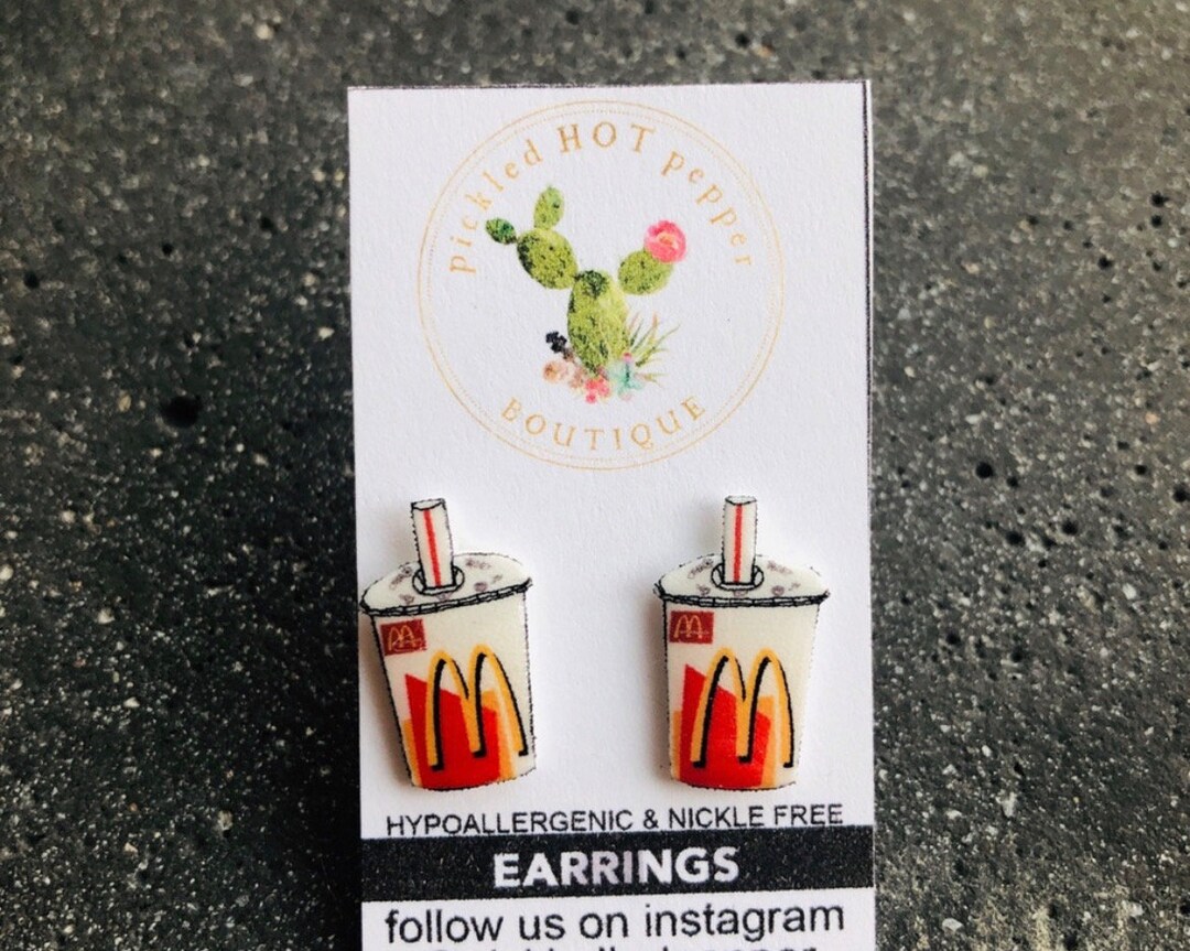 DIET COKE LOGO EARRINGS - BLACK/RED/GOLD main image 0