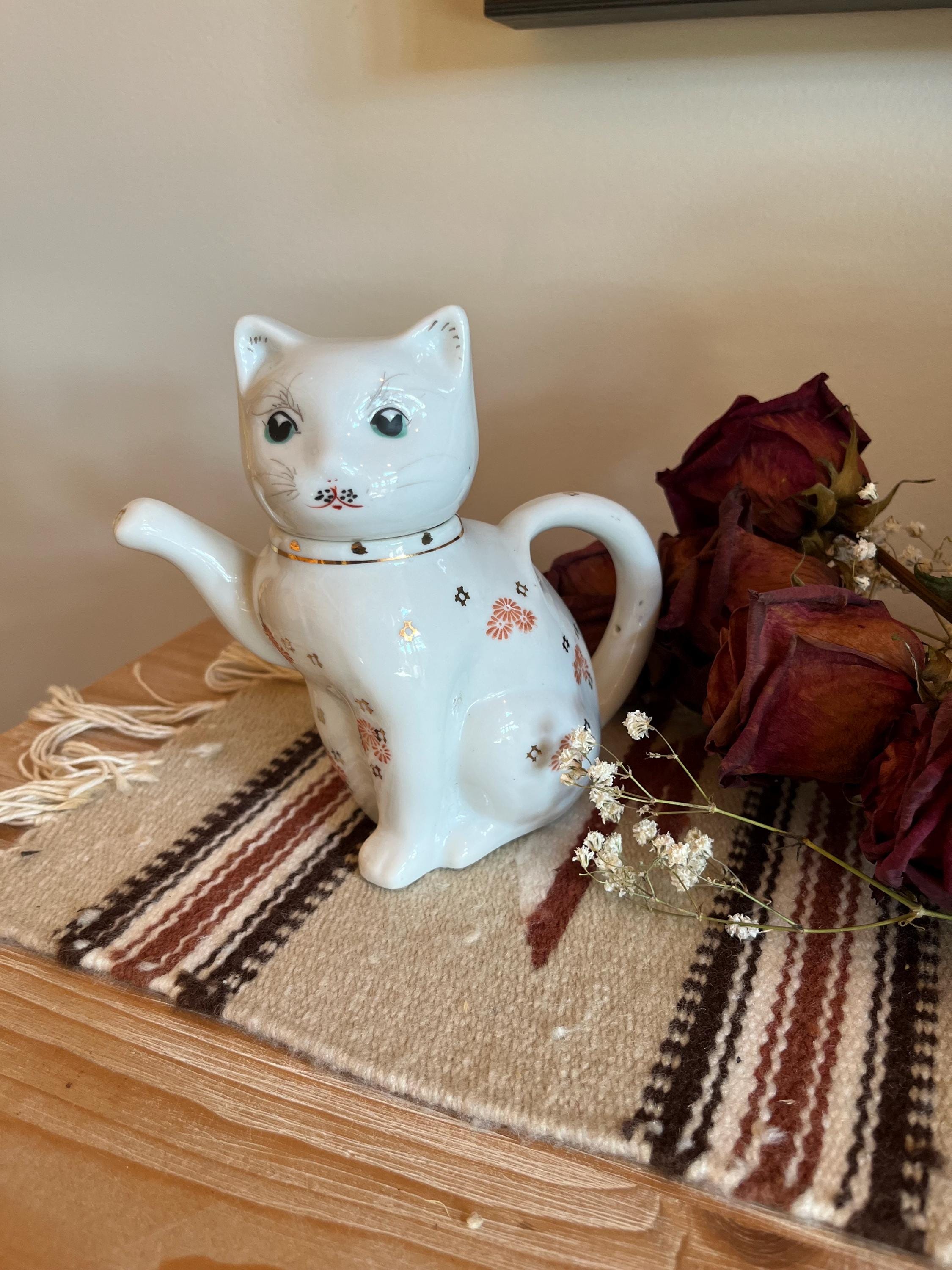 Vintage Cat Teapot - Etsy