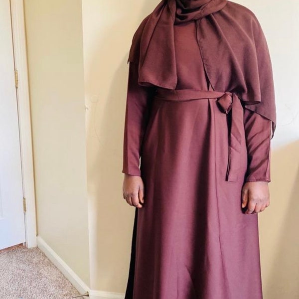 Women plain abaya hijab kaftan