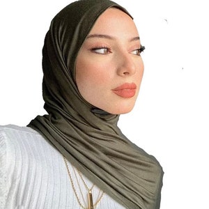 Écharpe en jersey de qualité supérieure, écharpe en jersey hijab, turban de qualité supérieure, écharpe de cou, écharpe en jersey châle 170 x 61 cm