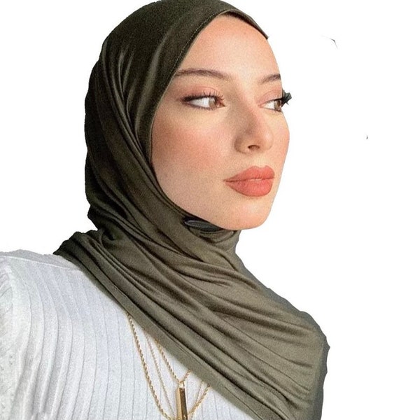 Hochwertiger Jersey-Schal, Hijab-Jersey-Schal, Turban-Kopftuch in Premium-Qualität, Halstuch, Schal-Jersey-Schal 67*24 Zoll