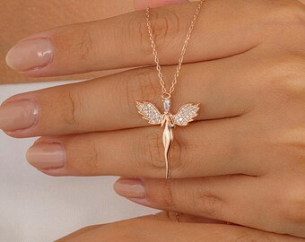 Fairy Girl Necklace, Fairy Girl Pendant, 925 Sterling Silver Necklace, Silver Necklace, 925 Silver, Fairy Girl Silver Jewelry, Gift for Her