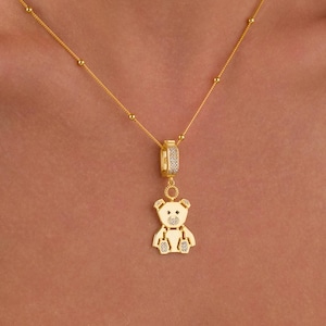 Panda Necklace, 925 Sterling Silver Cute Bear Pendant for Her, Playful Animal Jewelry Gift, Whimsical Gold Jewelry, Symbolic Jewelry
