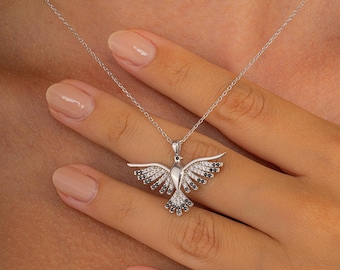 White Phoenix Necklace,  Perfect Gift for Her, Dainty, Perfect for Everyday Wear, Dainty Sterling Silver Phoenix Necklace, Animal Jewelry