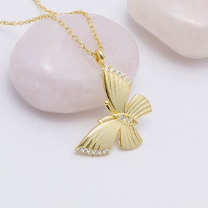 Butterfly Necklace, Silver Necklace, Gold Butterfly Necklaces, Silver Butterfly Pendant, Dainty Butterfly Necklace, Gift for Her