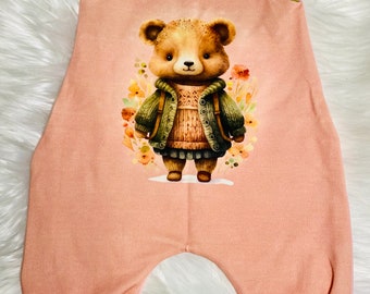 Super cute baby romper with a bear in size 68 perfect as a birth gift