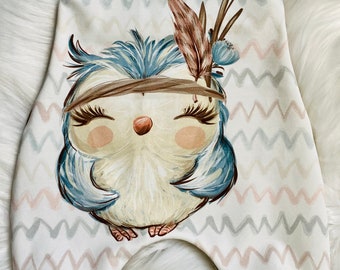 Super cute baby romper owl made of sweat NEW HANDMADE