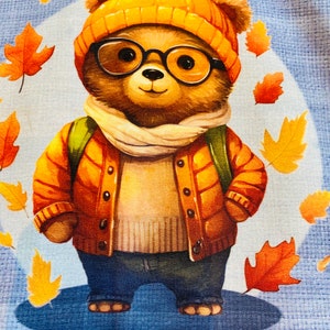 Beautiful autumnal children's hoodie sweatshirt with cute bears available from size 74/80 to 170/1 image 3