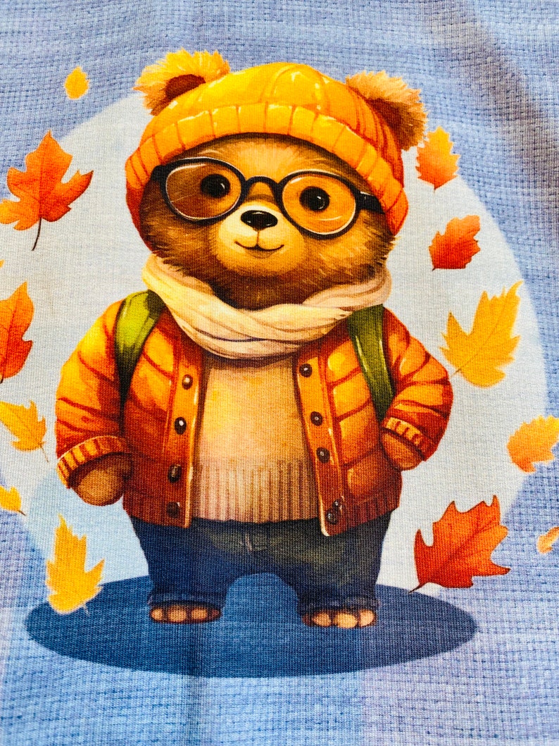 Beautiful autumnal children's hoodie sweatshirt with cute bears available from size 74/80 to 170/1 image 3