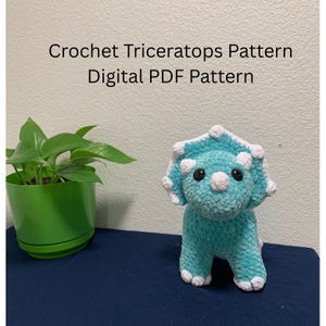 Triceratops Crochet Pattern - Crochet Amigurumi Pattern - Plushie Crochet Pattern - Amigurumi Patterns
