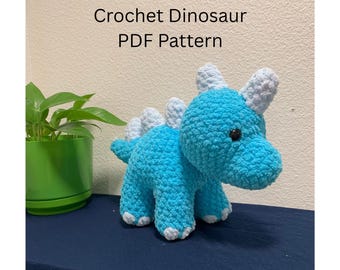 Modello di dinosauro all'uncinetto - Modello di dinosauro Amigurumi all'uncinetto - Modello di peluche - Modello di dinosauro Amigurumi - Modello di dinosauro Amigurumi