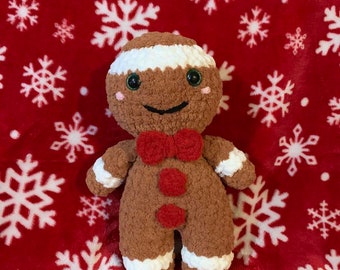 Gingerbread Man Crochet Pattern - Low Sew Crochet - Crochet Amigurumi - Crochet Christmas Pattern