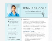 Nurse Resume Template, Editable Medical Resumes, Printable Nursing Resume, Edit In Canva, Digital Download