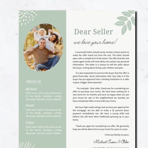 Plantilla de carta de oferta de vivienda, plantilla editable de carta al vendedor, carta de oferta imprimible para el comprador, plantilla de Canva para compradores de vivienda. TDS-12