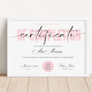 Bearbeitbares Abschlusszertifikat, DIY Training Zertifikat Vorlage, druckbare Make-up Artist Wimpern Zertifikat, Canva Vorlage. TDS-10