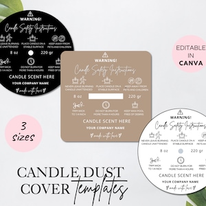 Printable Candle Dust Covers, Candles Dust Lid Template, Editable