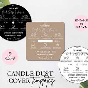 Printable Candle Dust Covers, Candles Dust Lid Template, Editable