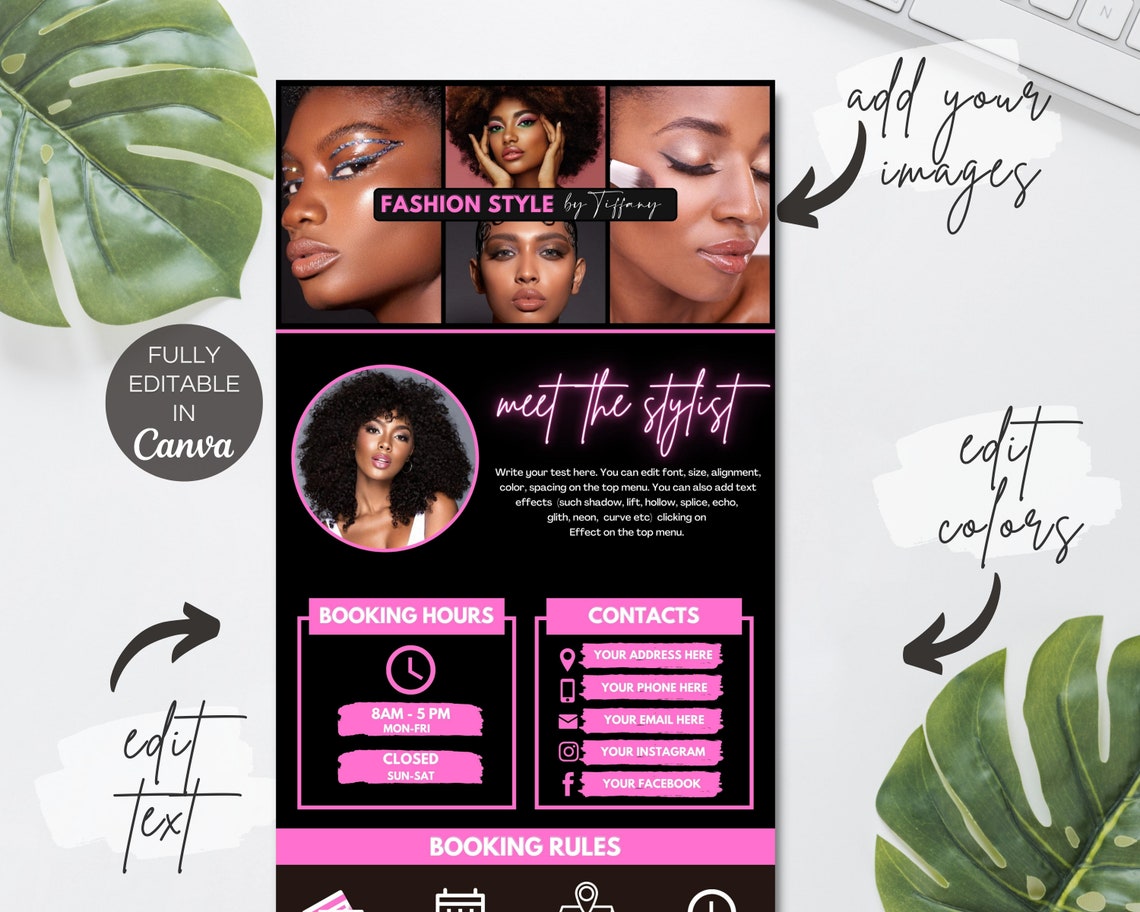 Acuity Scheduling Template Hair Stylist Editable DIY Acuity Etsy