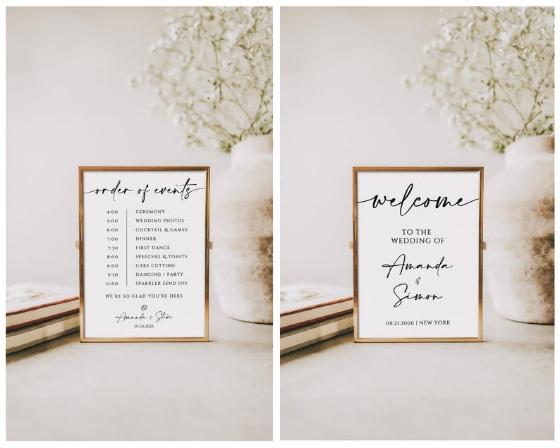 Minimalist Wedding Sign Bundle, Modern Wedding Signage Bundle, Editable Wedding Signs Canva Template, +100 Wedding Reception Signs Set image 13