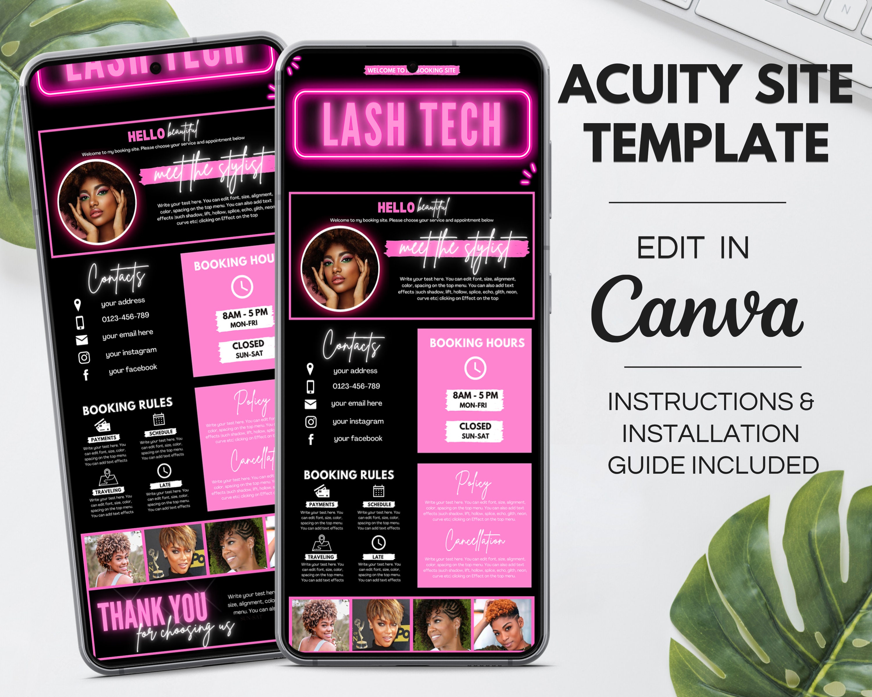 Acuity Scheduling Template Lash Tech Editable DIY Lash Artist Etsy Acuity Scheduling Template Lash Tech Editable DIY Lash Artist Etsy