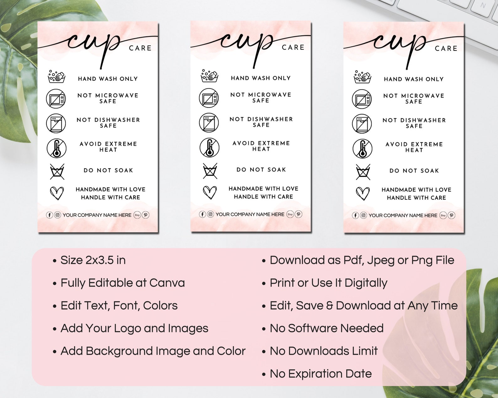 Cup Care Card Template Editable Cup Care Cards Printable - Etsy