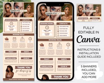 Acuity Template Hairstylist , Editable Scheduling Site Canva Template, Makeup Hair Nail Lash Scheduling Booking Site Template. TDS-14