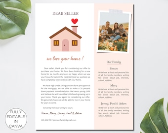 Dear Seller House Offer, Printable Home Buyer Offer Letter, Editable Canva Template