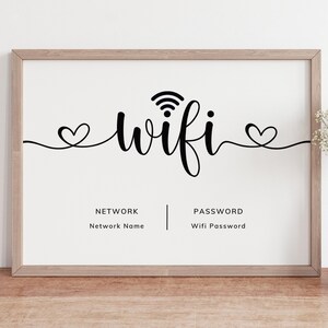Wifi Sign Printable Editable Free Wifi Sign Template Wifi | Etsy