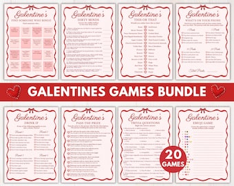Galentine Games Bundle, 20 Printable Ladies Night Galentines Party Games for Valentines Day, Editable Adult Fun Galentines Activities
