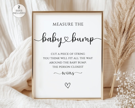 → View on Etsy: Measure The Baby Bump Sign Game, Printable How Big Is Mommy's Belly, Baby Shower Games Measure The Baby Bump Sign Game, Printable How Big Is Mommy's Belly, Baby Shower Games
