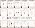 Minimalist Wedding Sign Bundle, Modern Wedding Signage Bundle, Editable Wedding Signs Canva Template, +100 Wedding Reception Signs Set