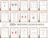 Minimalist Wedding Sign Bundle, Modern Wedding Signage Bundle, Editable Wedding Signs Canva Template, +100 Wedding Reception Signs Set