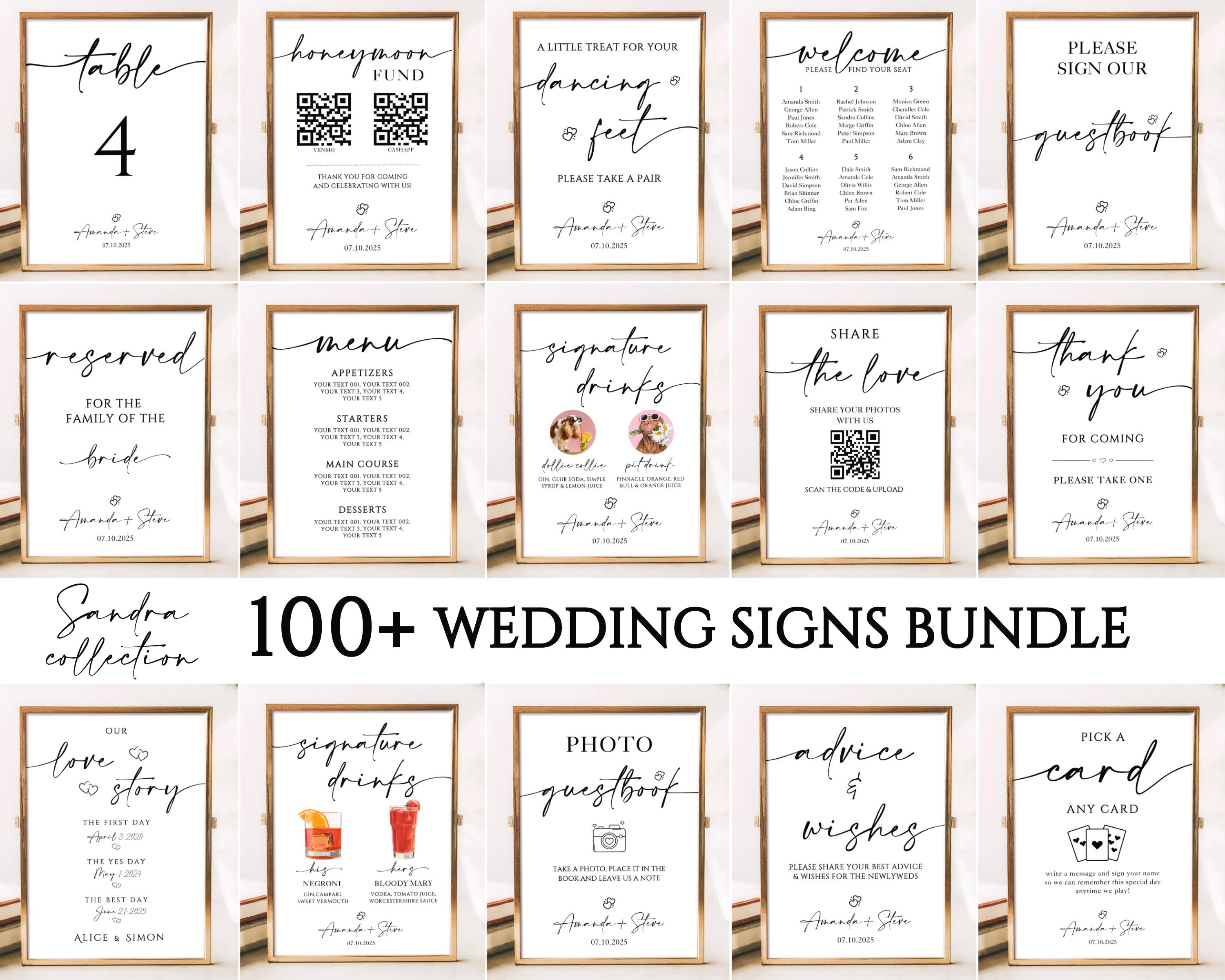 100+ Editable Minimalist Wedding Signs
