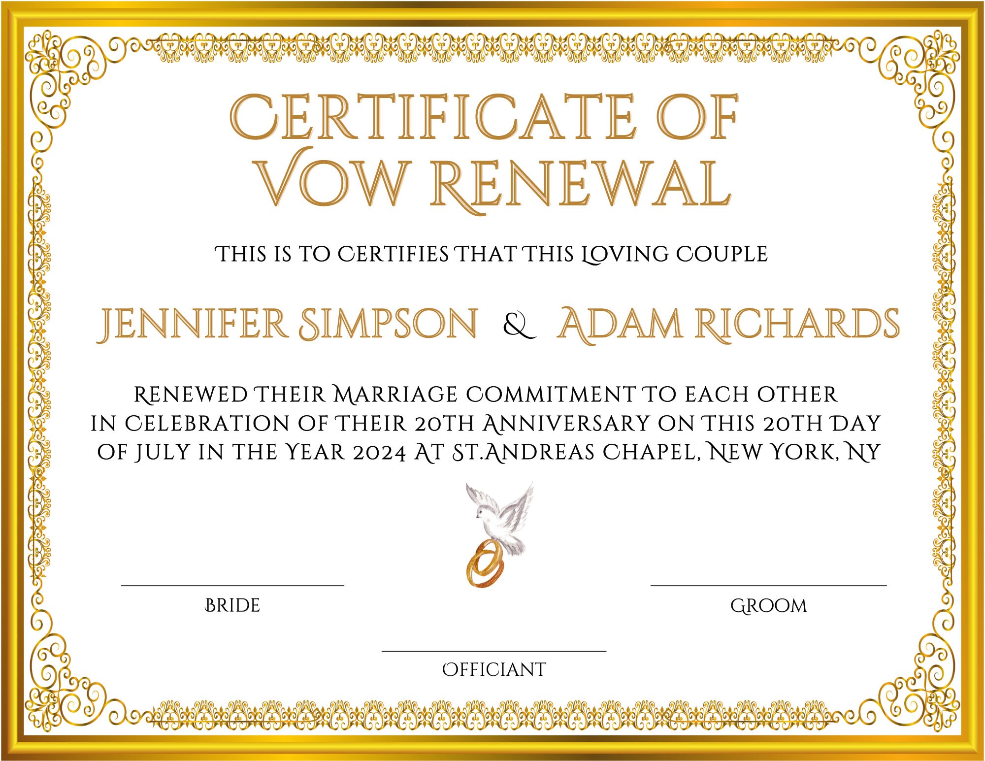 Vow Renewal Certificate Template, Editable Renewal of Vows Certificate, Printable Wedding Vow Renewal Certificate Canva Template. TDS-10 - Etsy vow-renewal-certificate-template-editable-renewal-of-vows-certificate-printable-wedding-vow-renewal-certificate-canva-template-tds-10-etsy