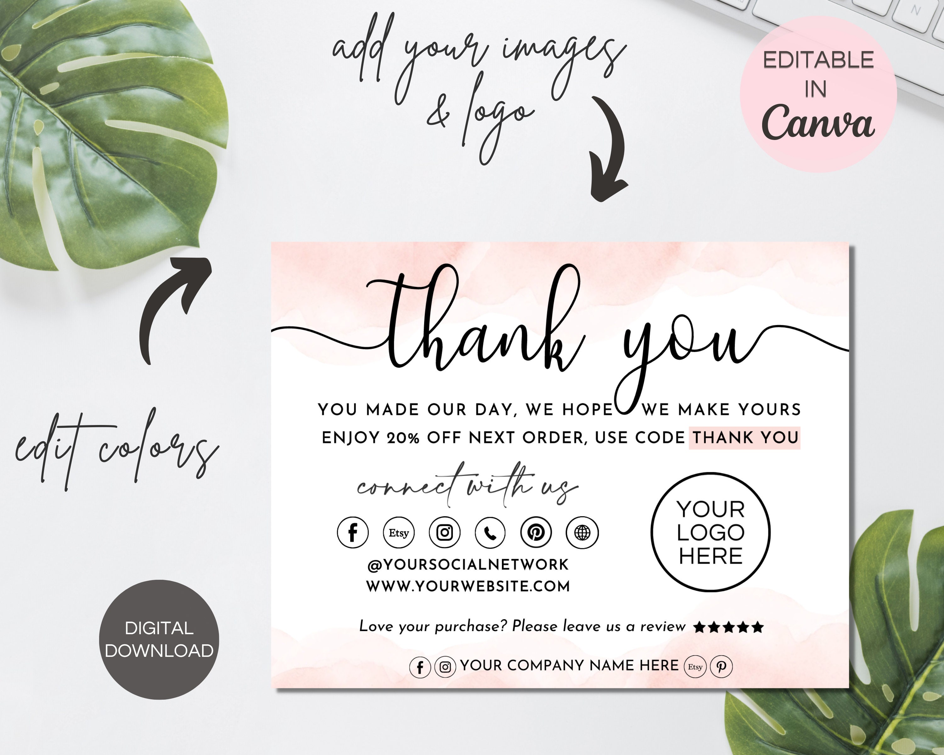 Cake Care Card Template Cake Business Thank You Cards Cake Etsy Australia