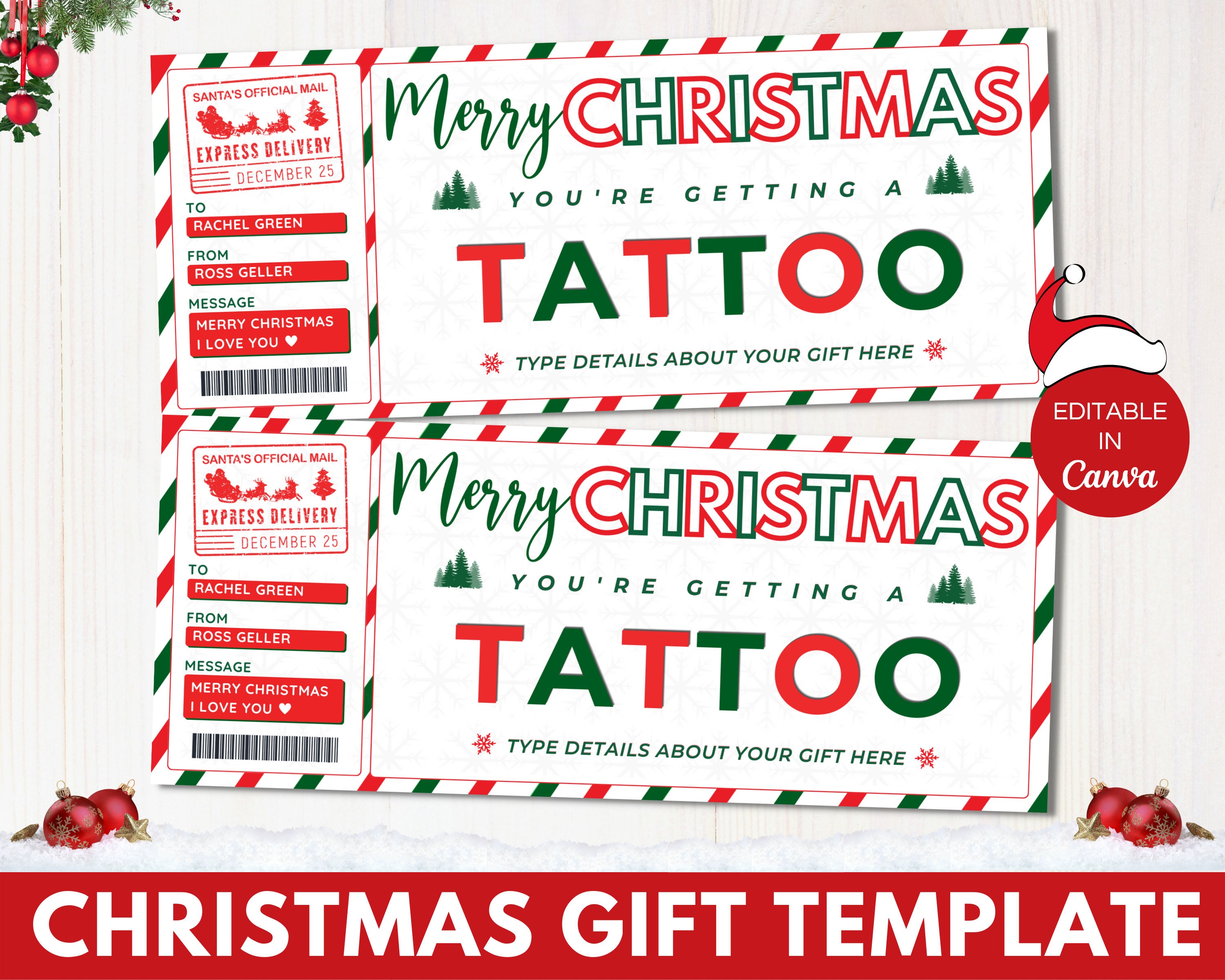 Bon cadeau tatouage, tattoo  Carte cadeau à gratter