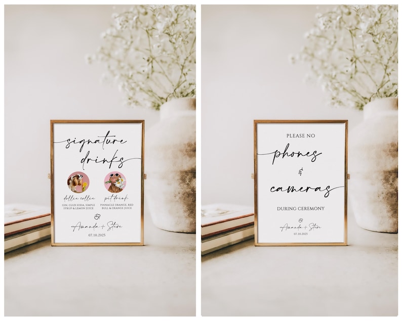 Minimalist Wedding Sign Bundle, Modern Wedding Signage Bundle, Editable Wedding Signs Canva Template, +100 Wedding Reception Signs Set image 11