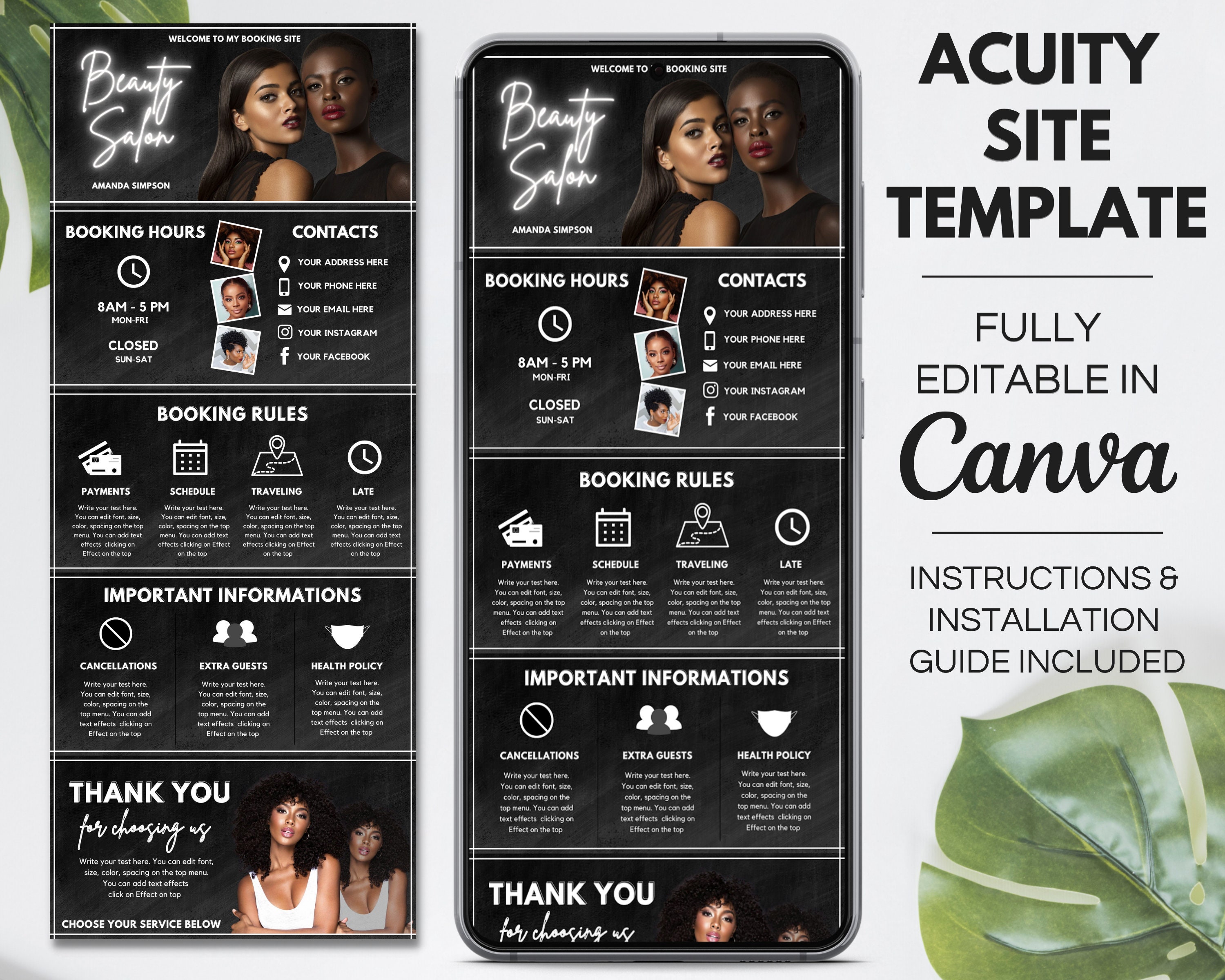 Acuity Scheduling Template Hair Stylist Editable DIY Acuity Etsy Acuity Scheduling Template Hair Stylist Editable DIY Acuity Etsy