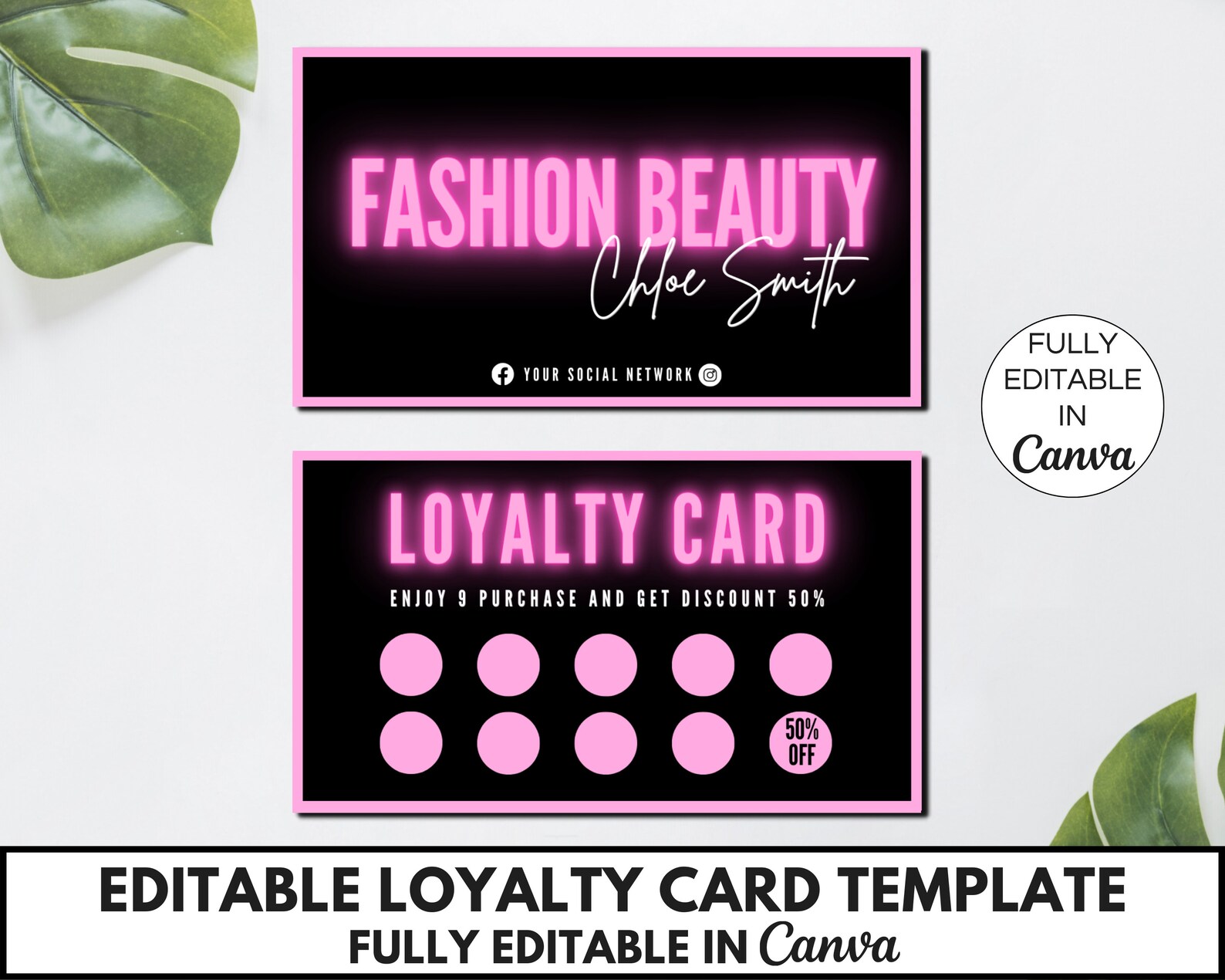 Editable Loyalty Card Template Printable Loyalty Cards Punch - Etsy