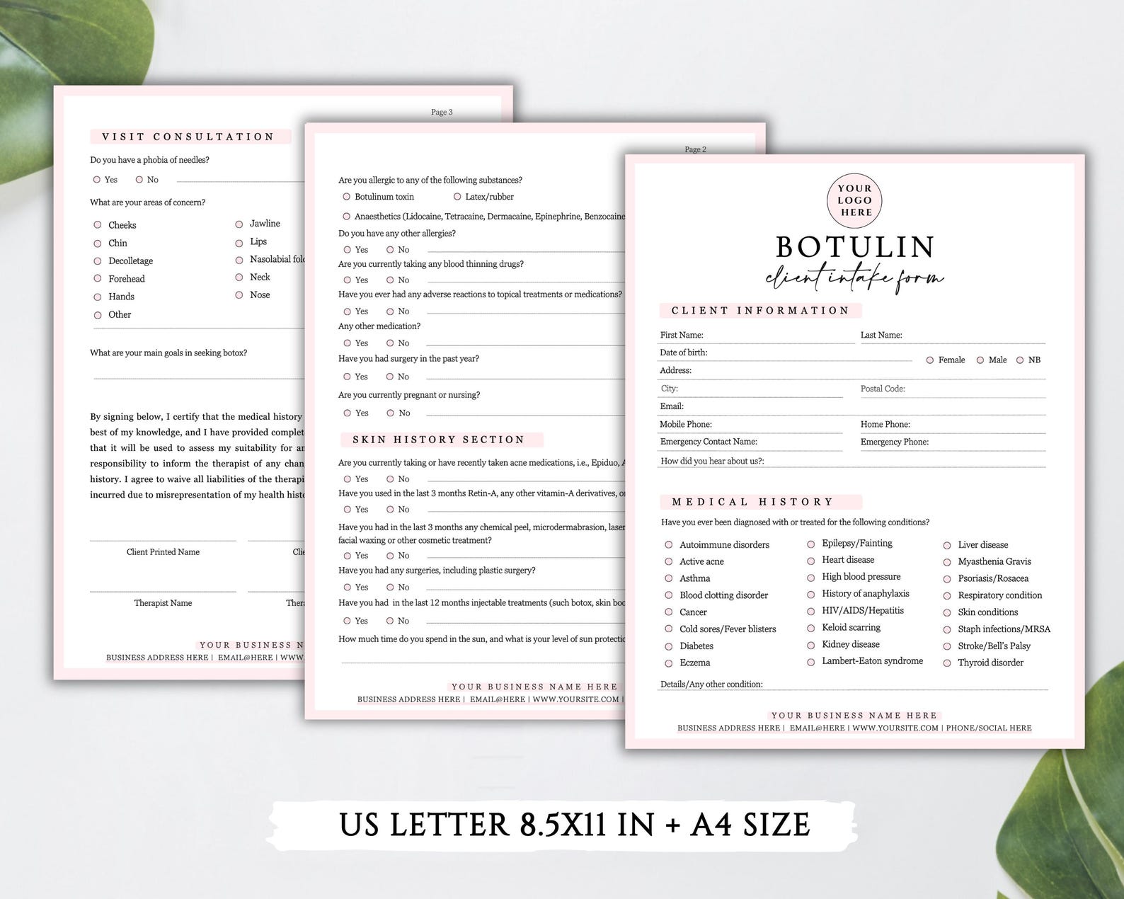 Botulinum Injections Forms, Printable Botulinum Injection Consent ...