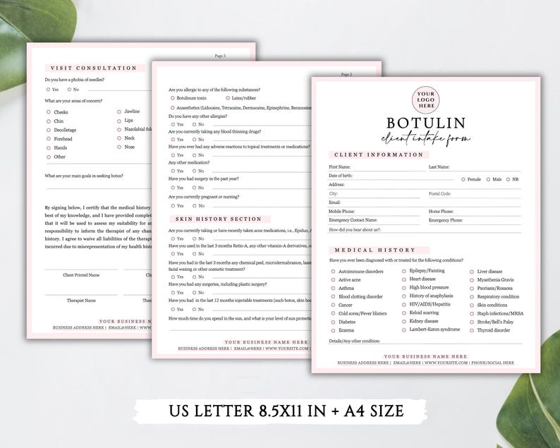 Botulinum Injections Forms, Printable Botulinum Injection Consent ...