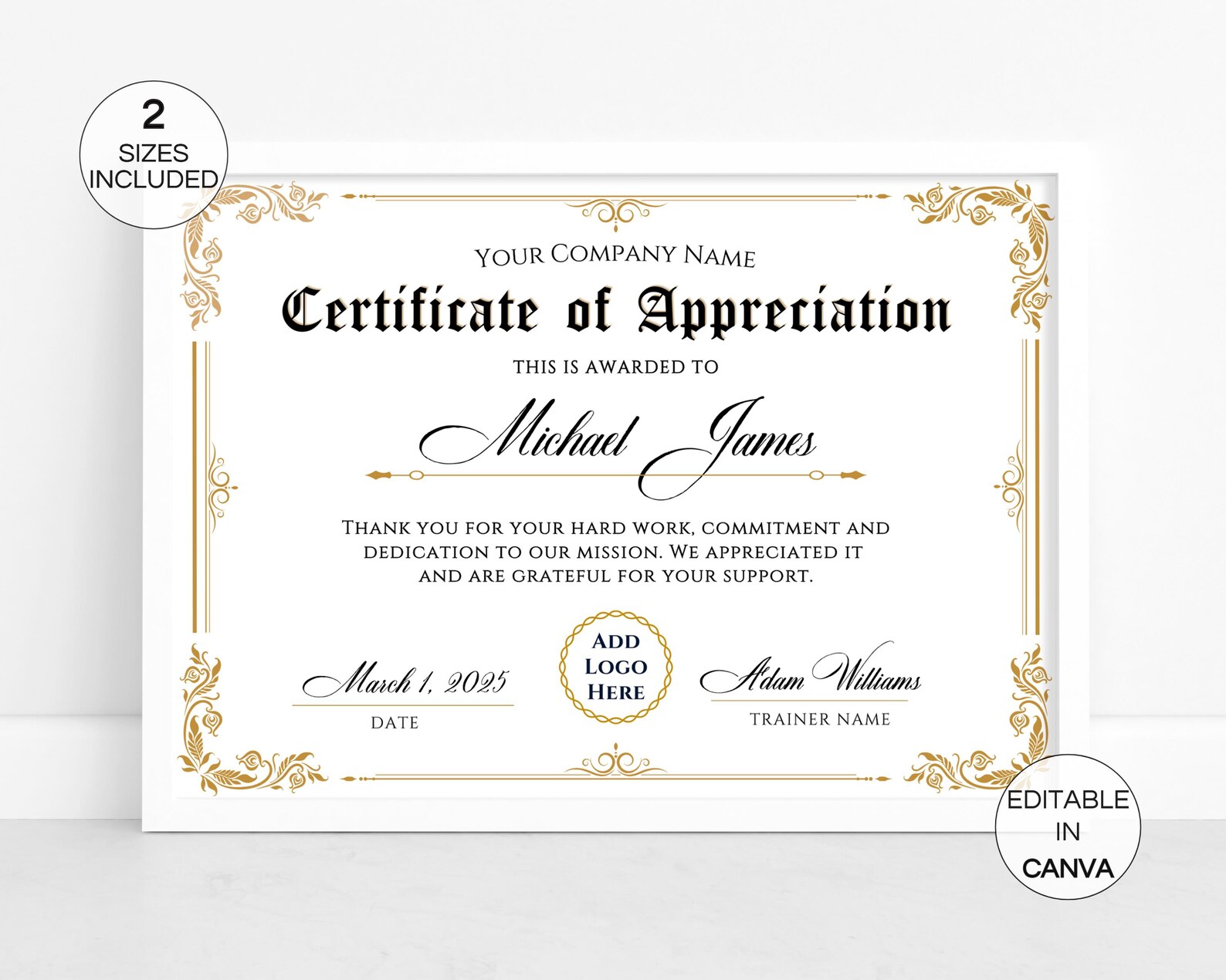 Editable Certificate of Appreciation, Printable Appreciation ...