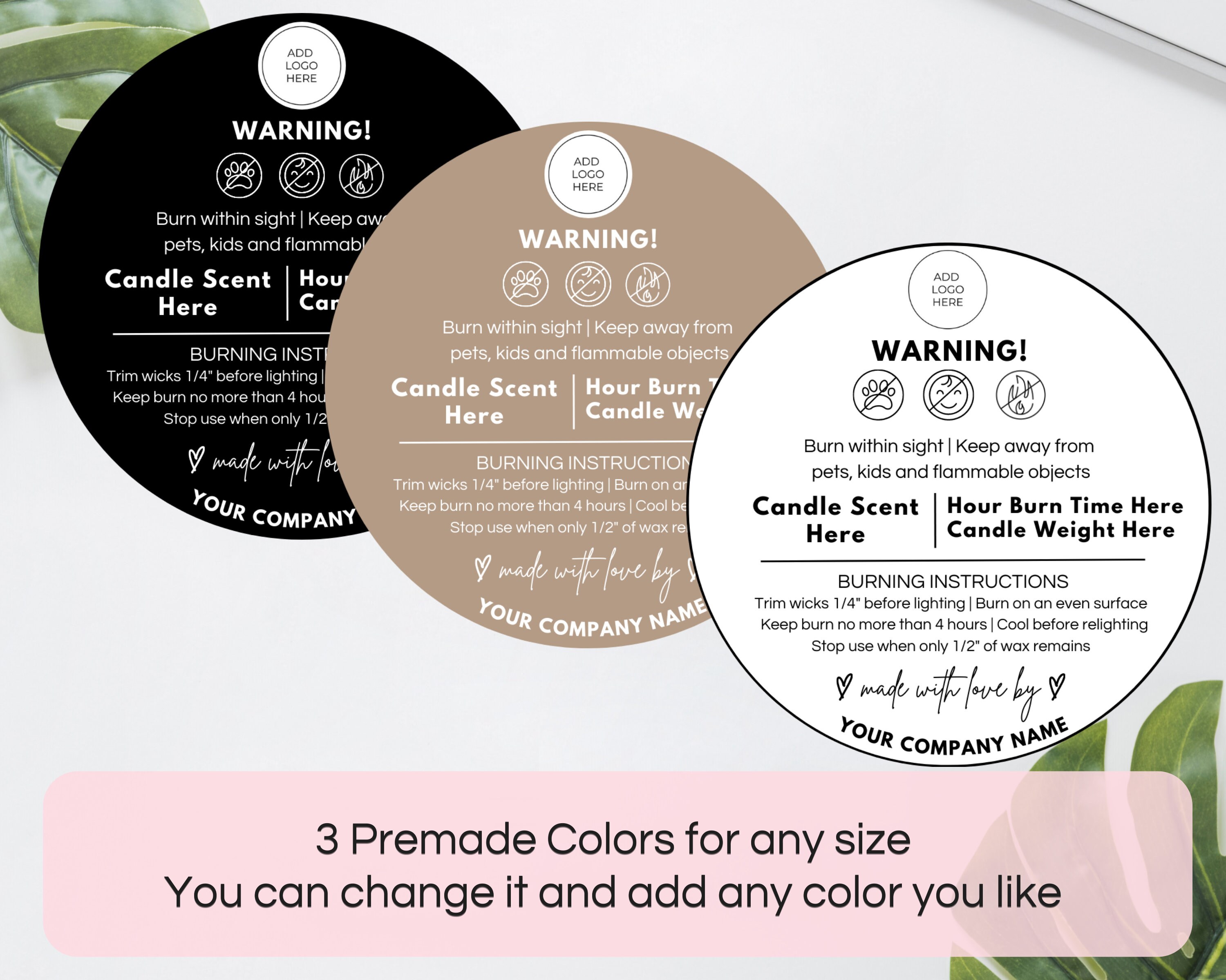 Editable Candle Warning Label Template Candle Safety Label Etsy Ireland