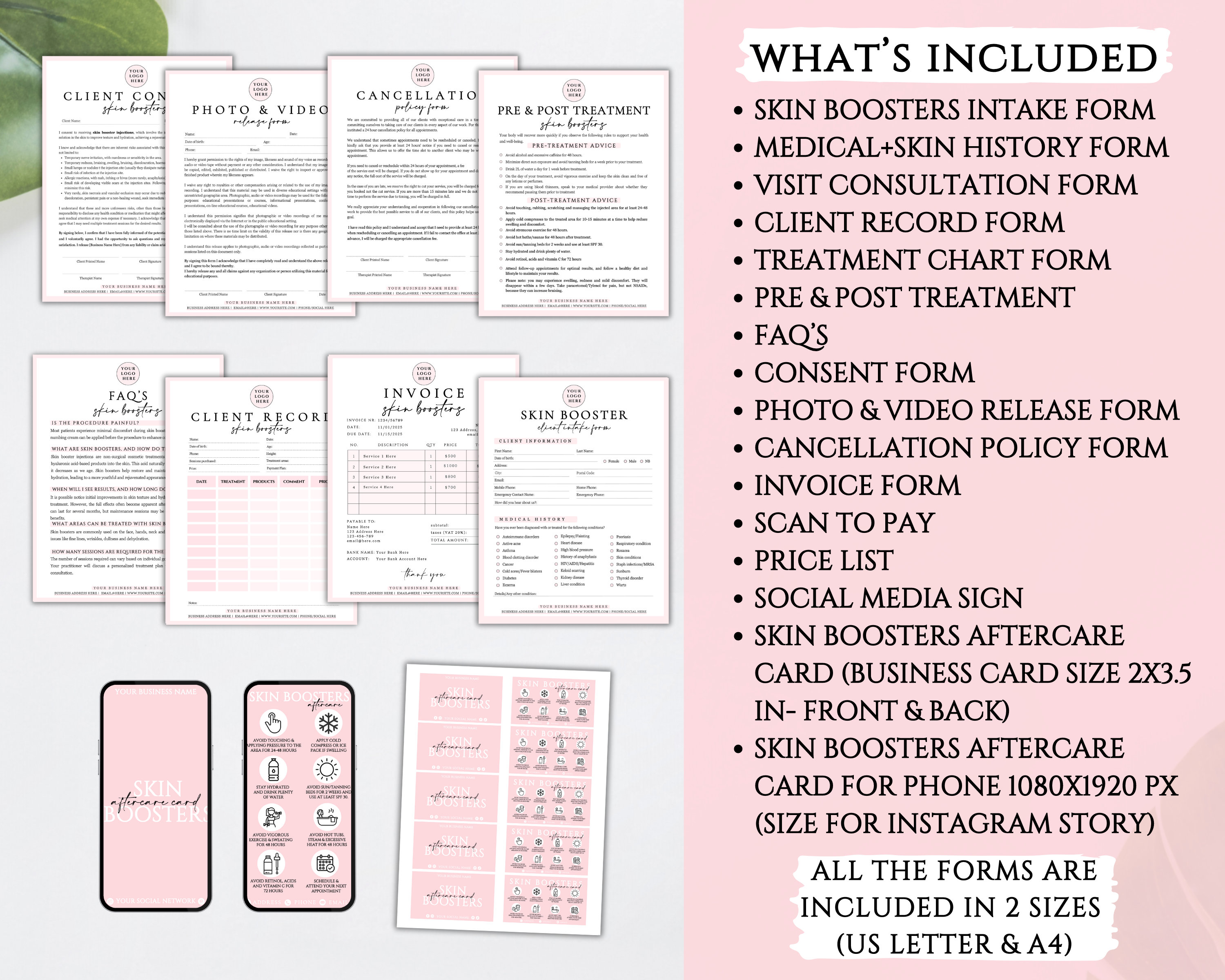 Skin Script Intake Form Skin Booster Client Intake Form Bundle, Editable Skin Injections ...