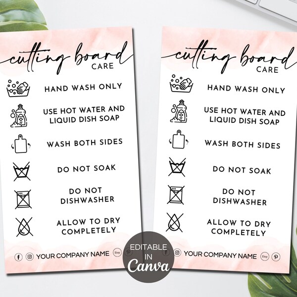 Board Care Instructions for Cutting Board Etsy